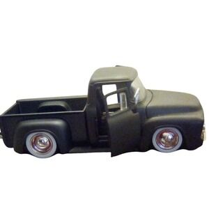 Jada BTM 1956 Ford F100 Moon Wheels Matte Black Diecast Hot Rod Model 1:18 Scale